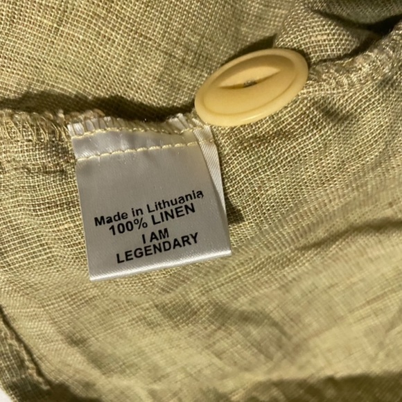 NWT Flax 100% Linen Comfy Button Down Low Pockets Shirt - Picture 10 of 12